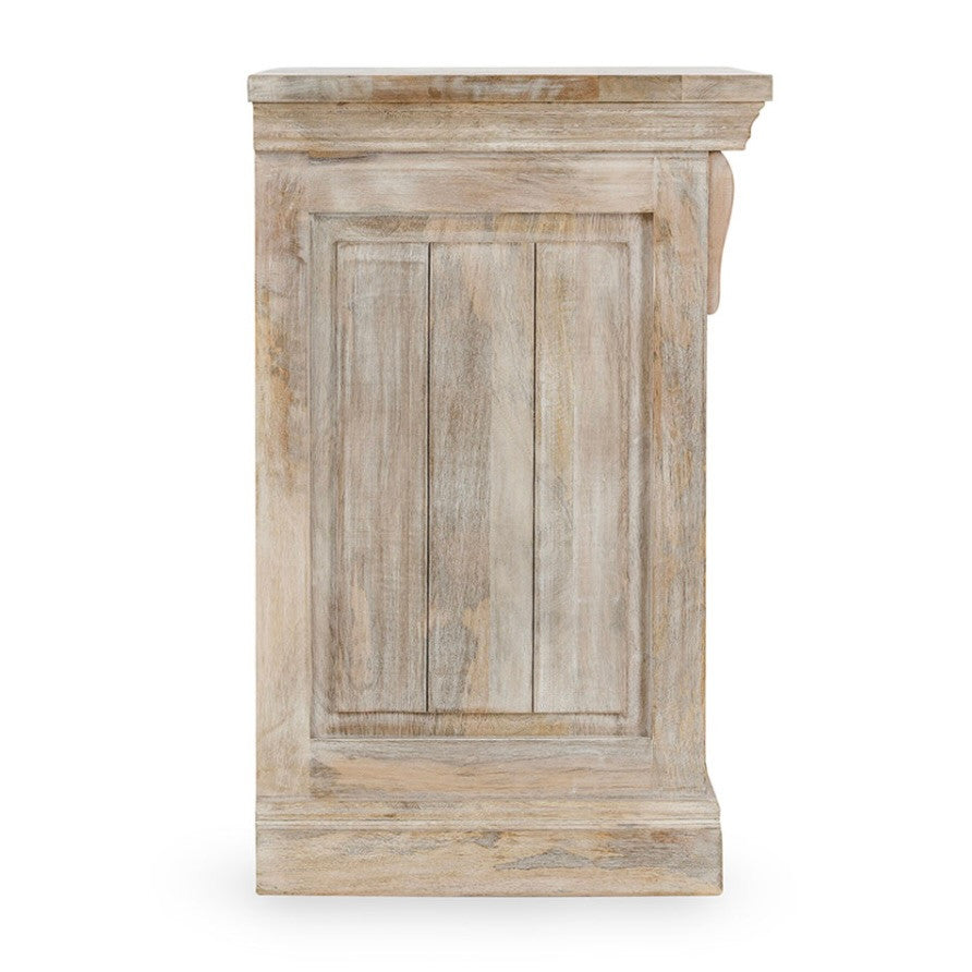 Adelaide 3-Drawer Mango Wood Nightstand Natural White Wash