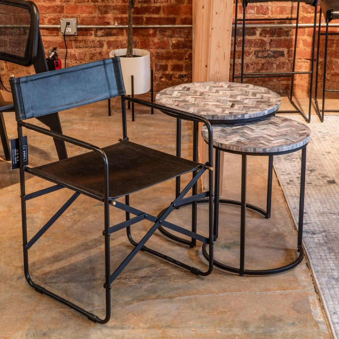 Calico 20" Nesting Tables in Chevron Pattern, Set 2