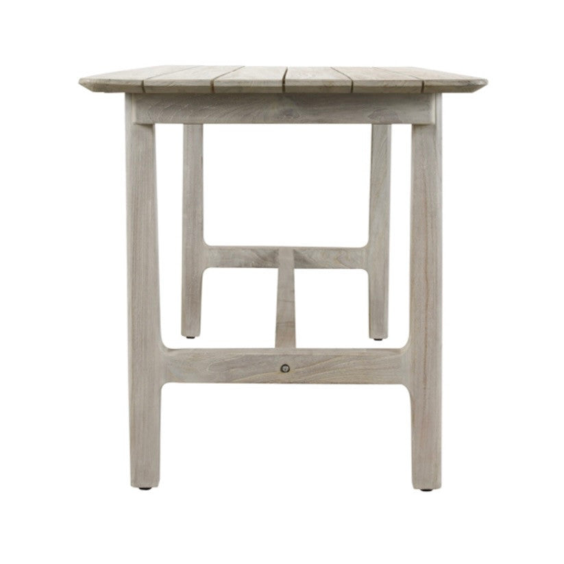 Dawn Teak Wood Outdoor Counter Table in Gray 67"