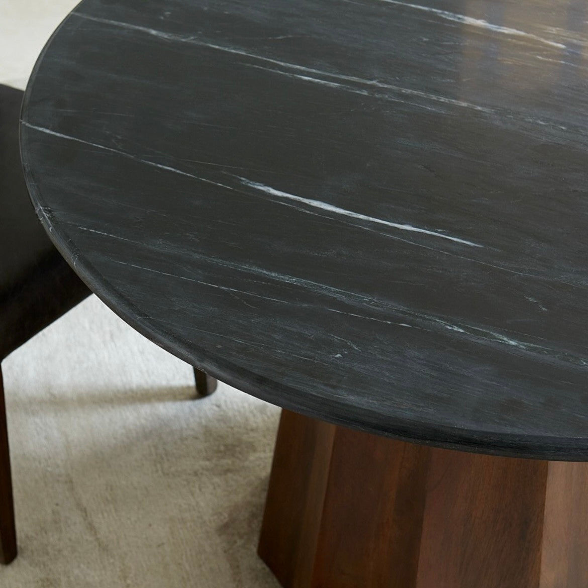 Willow 47" Black Marble Dining Table