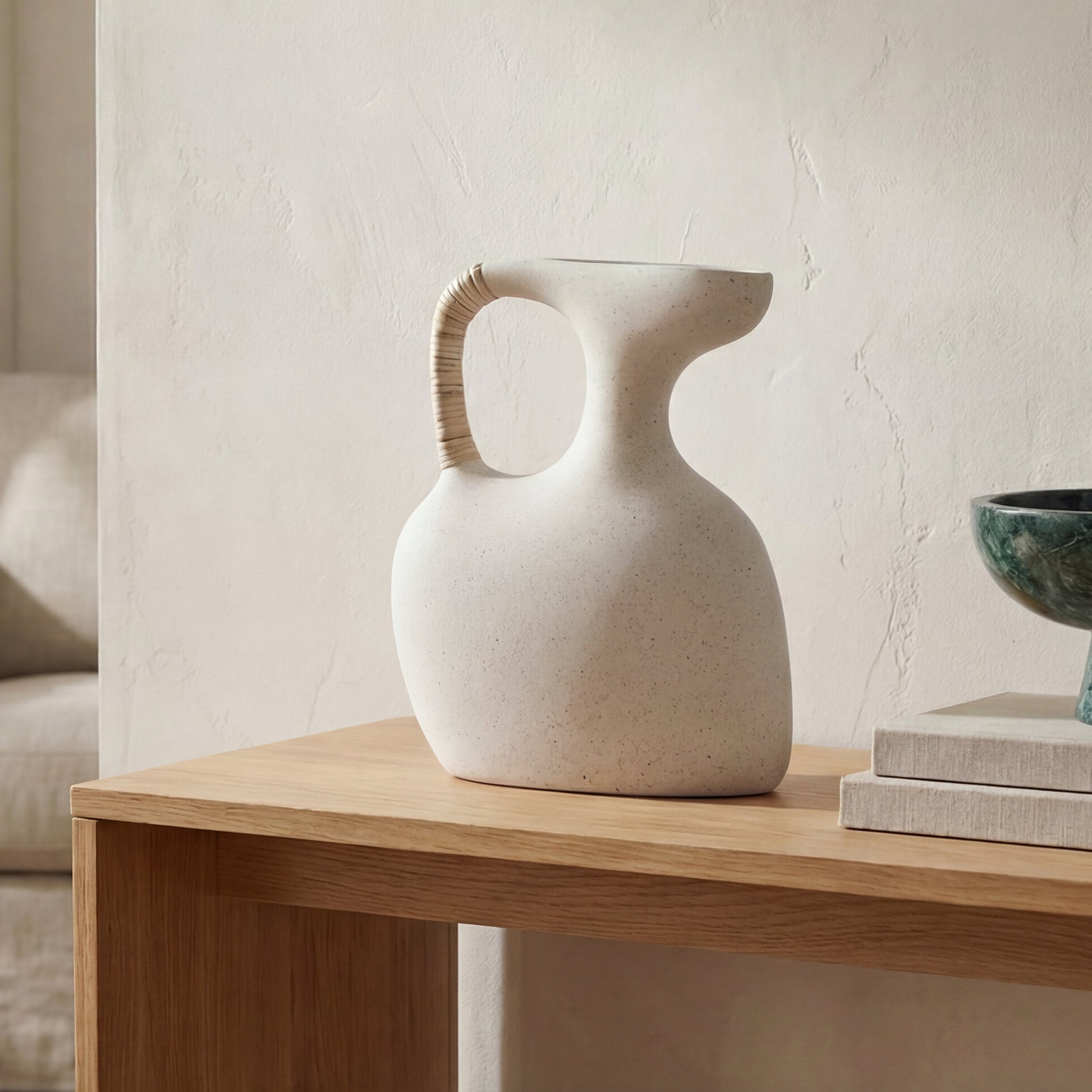 Vila 13In Sculptural Vessel Cream White by Moe's Home Collection - view 2