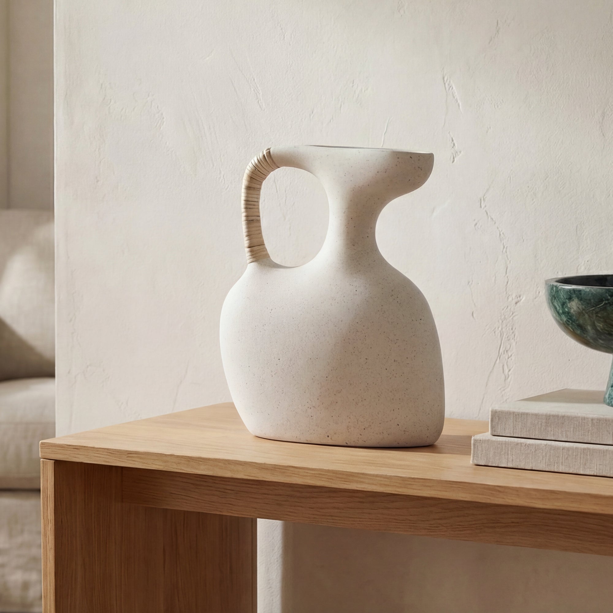 Vila 13In Sculptural Vessel Cream White by Moe's Home Collection - view 2