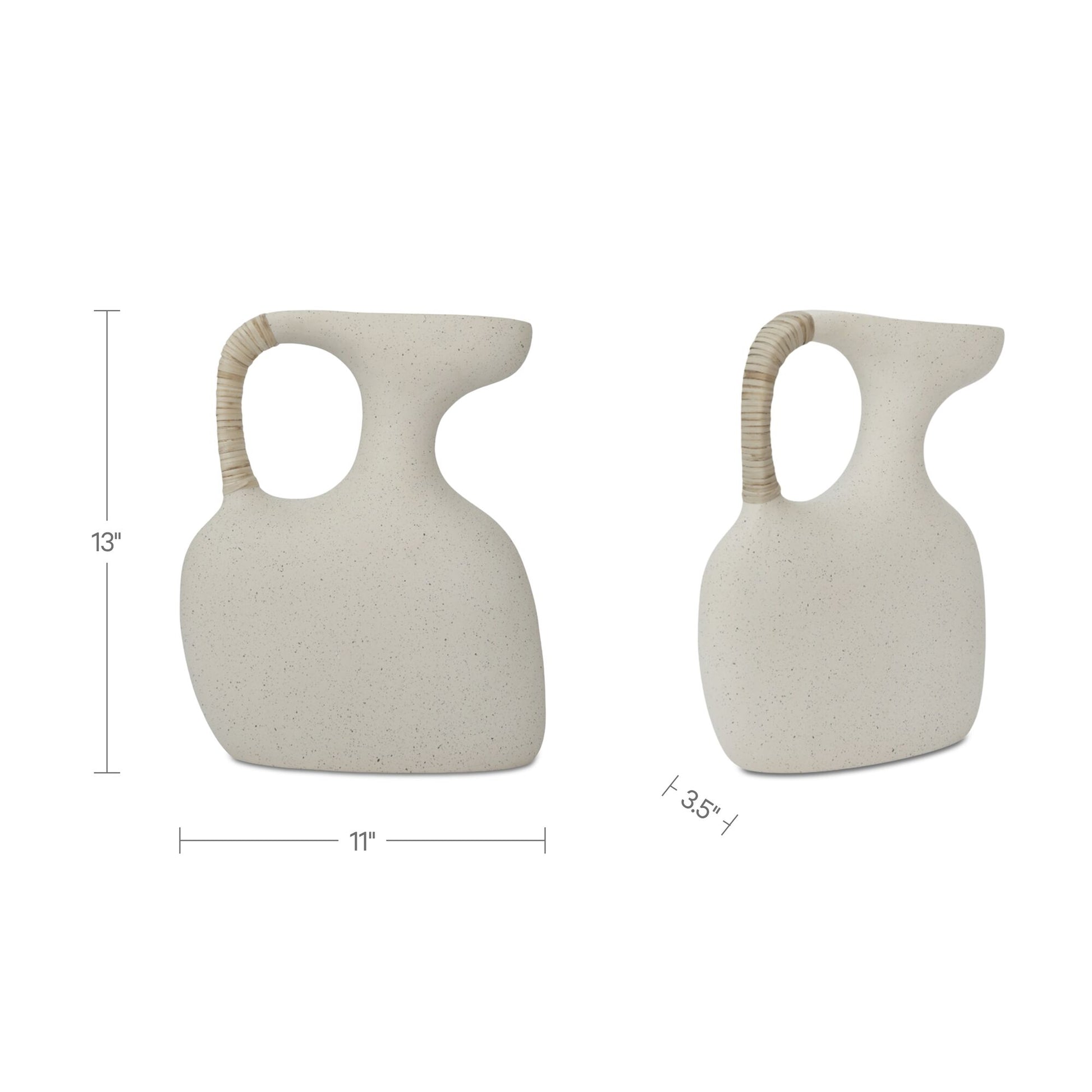 Vila 13In Sculptural Vessel Cream White by Moe's Home Collection - view 3