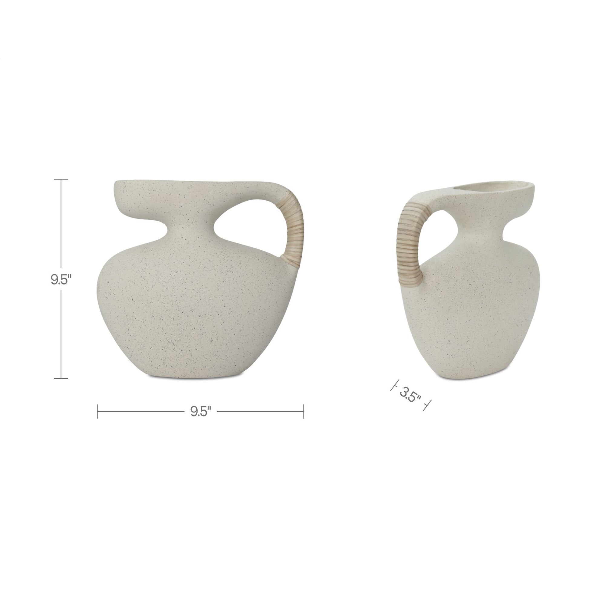 Vila 9.5In Sculptural Vessel Cream White by Moe's Home Collection - view 3