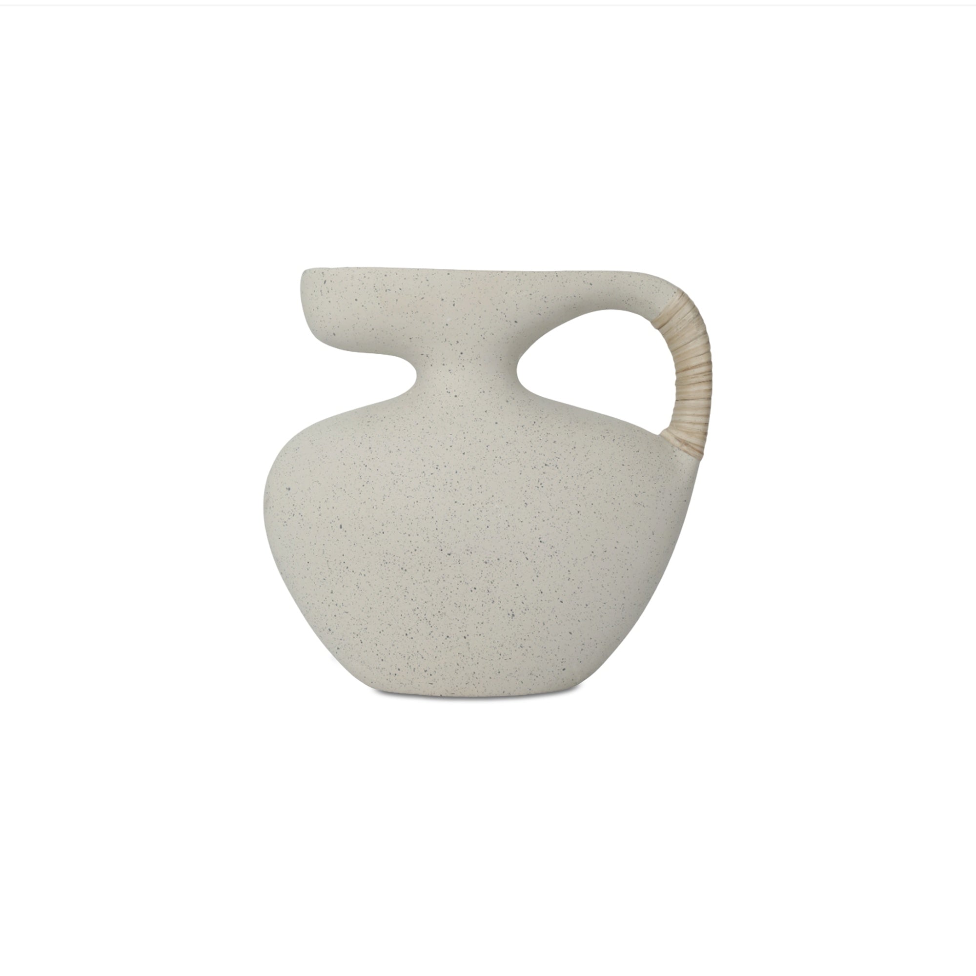 Vila 9.5In Sculptural Vessel Cream White by Moe's Home Collection