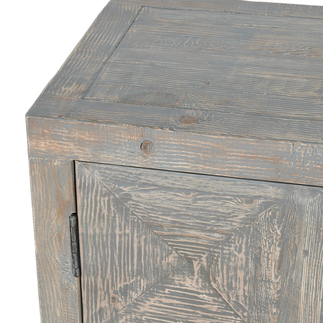 Spanish Farmhouse Reclaimed Wood 4 Door Sideboard 103" in Antique Blue