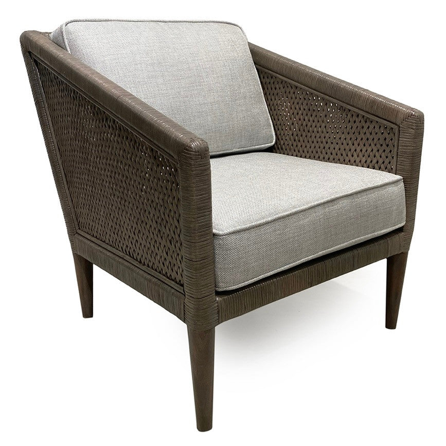 Kaitlin Rattan Accent Chair Pearl Gray