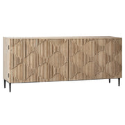 Carala Reclaimed Pine Wood Sideboard with Iron Base in Light Warm Wash Finish