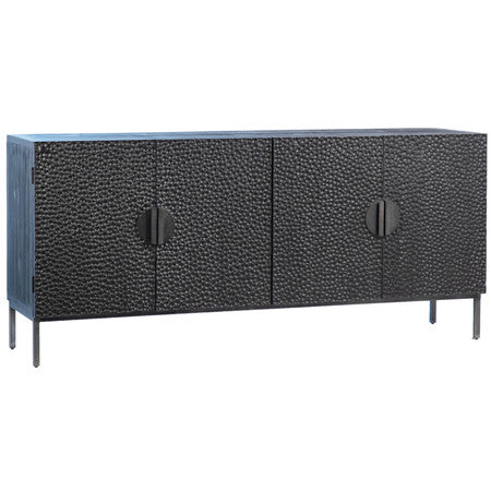 Allegen Reclaimed Pine Sideboard in Black with Antique Iron Legs