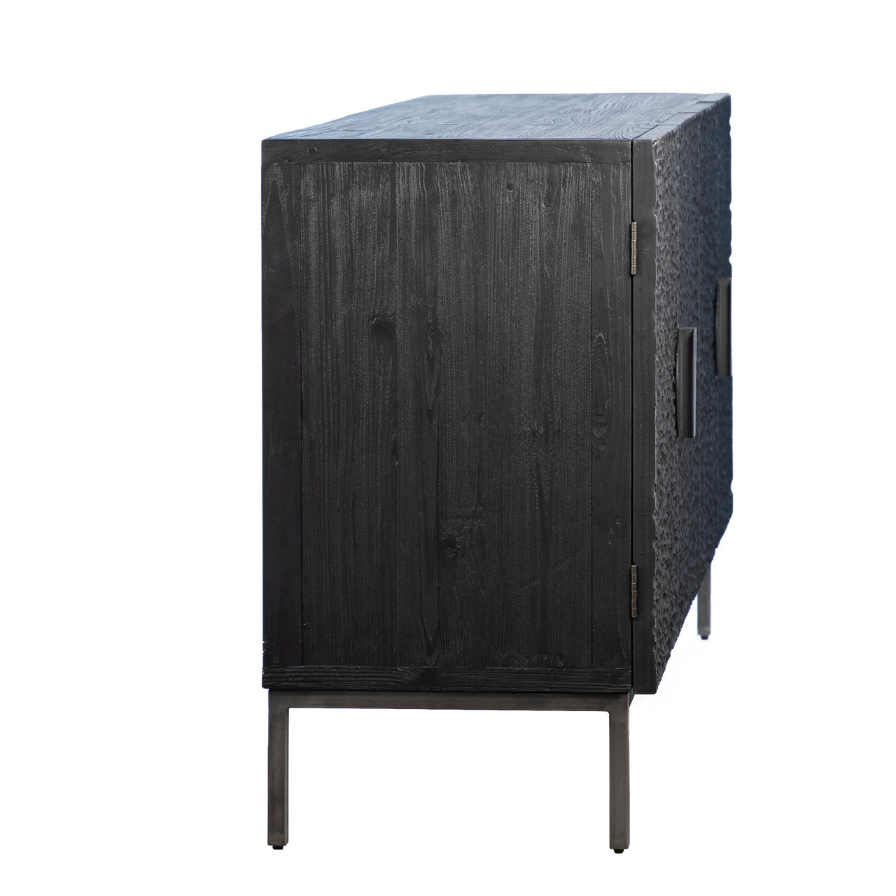 Allegen Reclaimed Pine Sideboard in Black with Antique Iron Legs