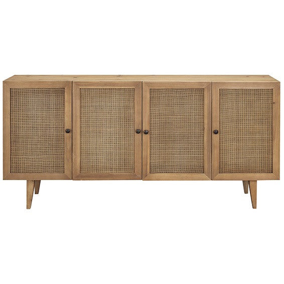Dolores Woven Cane 4 Door Buffet Sideboard 70"