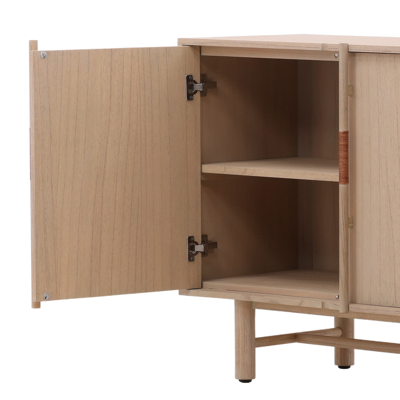 Benito 78"  Light Natural Mindi Wood Sideboard