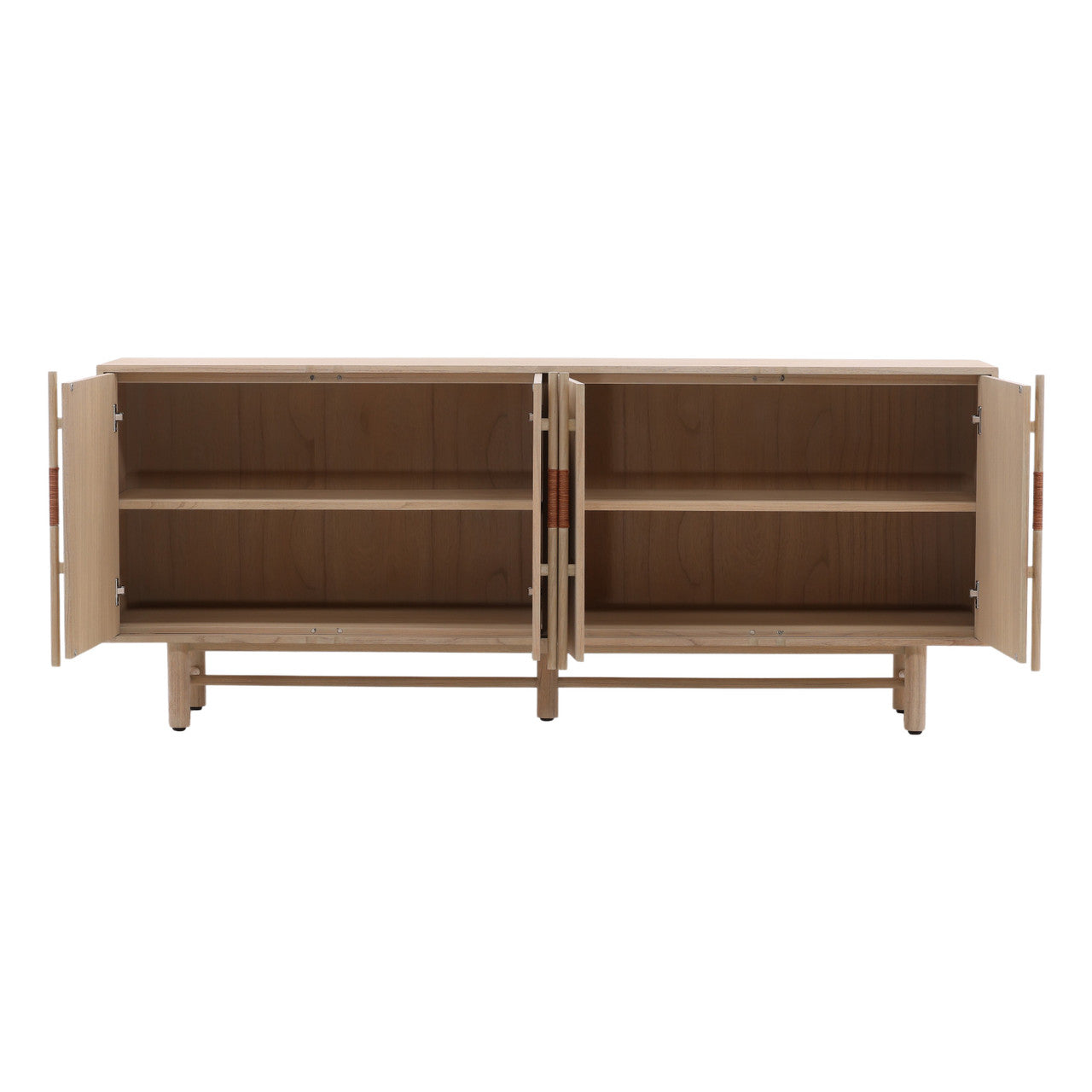 Benito 78"  Light Natural Mindi Wood Sideboard