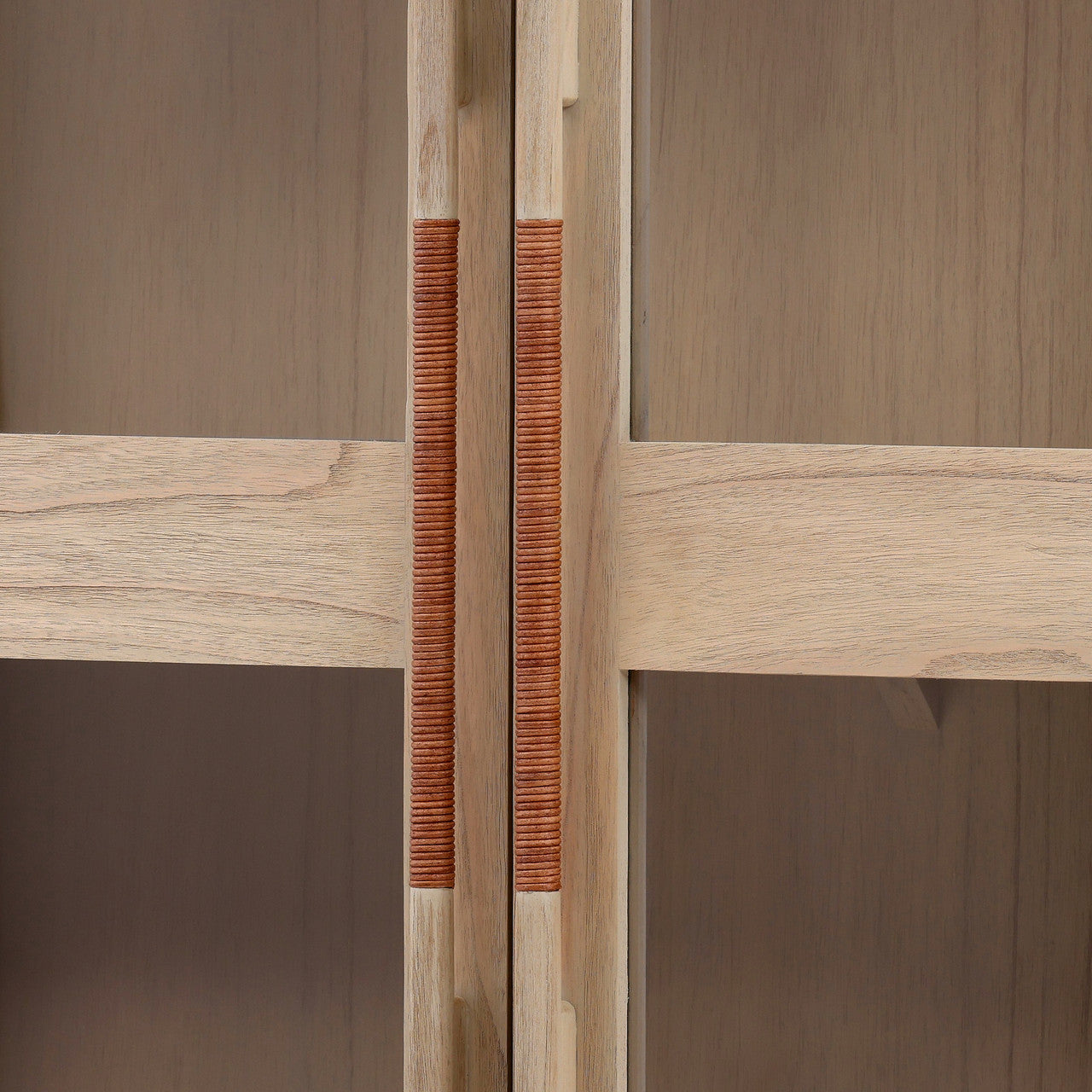 Longs Peak Mindi Wood Cabinet with Glass Doors