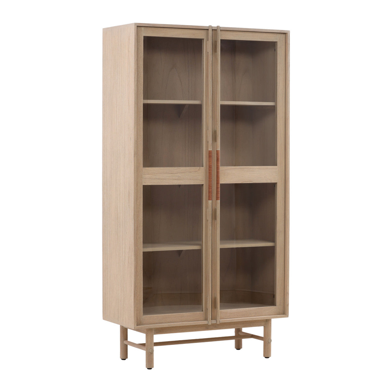 Longs Peak Mindi Wood Cabinet with Glass Doors