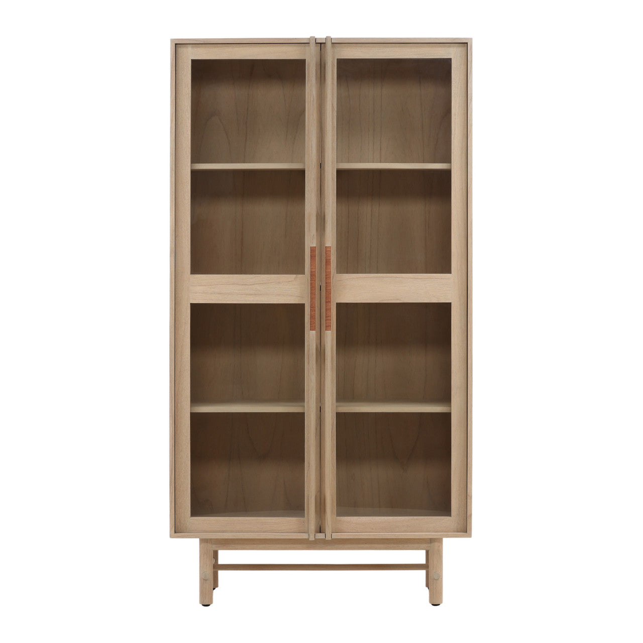 Longs Peak Mindi Wood Cabinet with Glass Doors