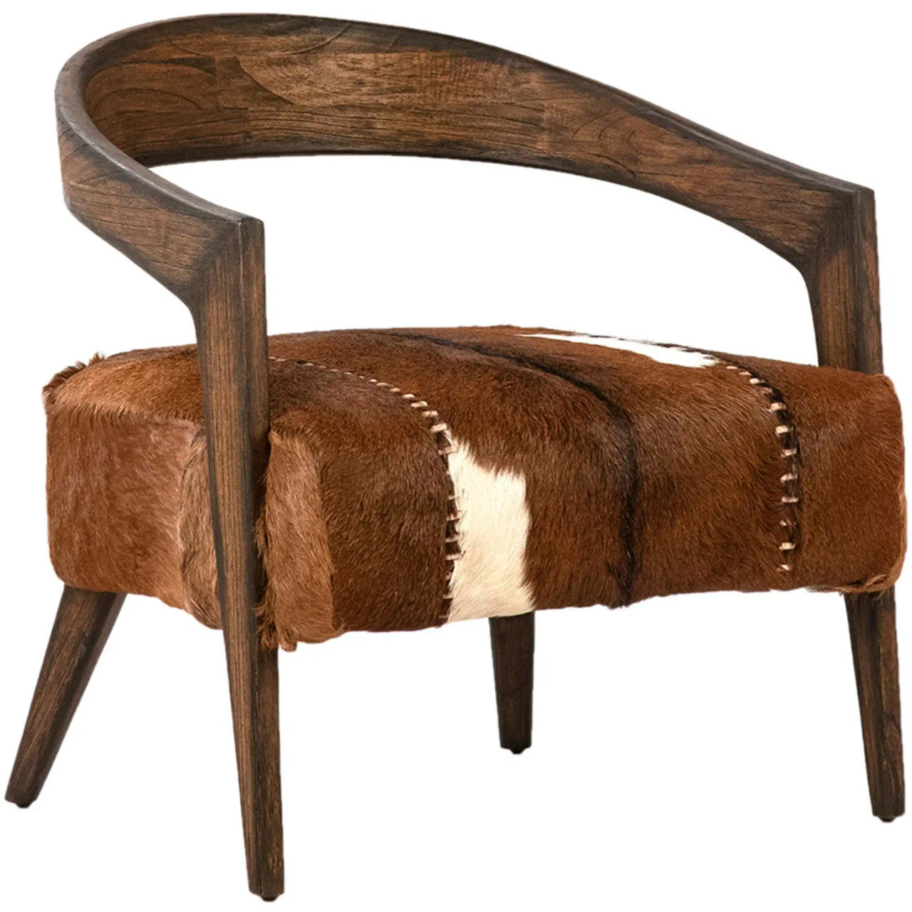 Kismet Barrel Back Brown Goat Hide Lounge Chair