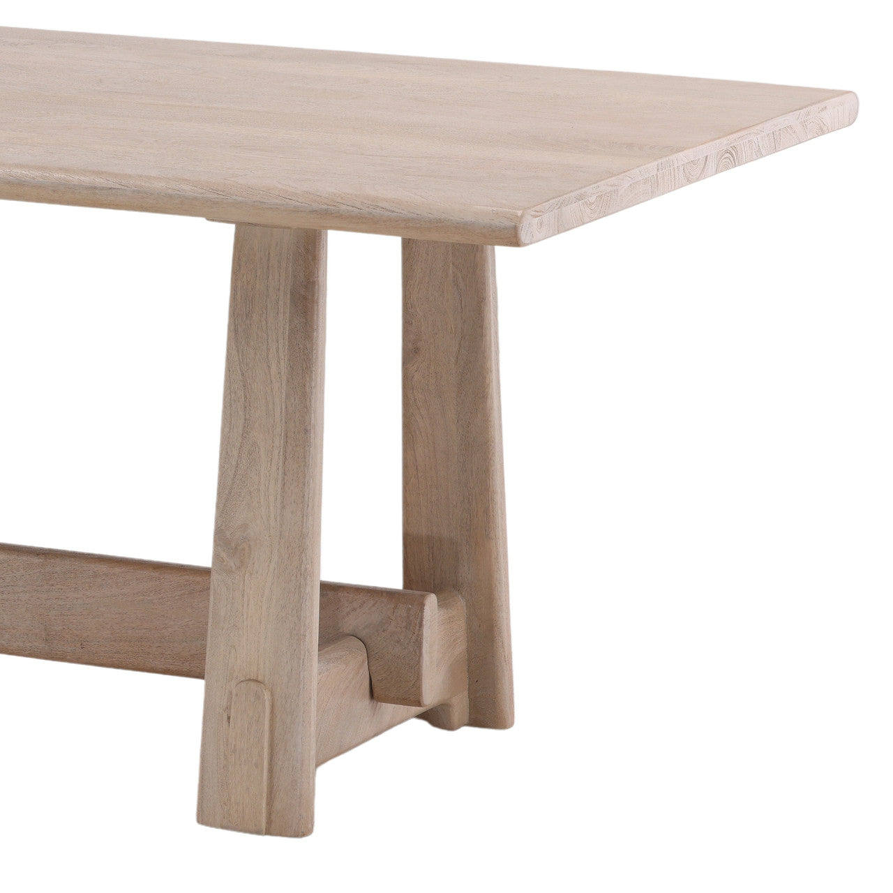 McCullum 92" Mango Wood Dining Table in Light Natual Finish