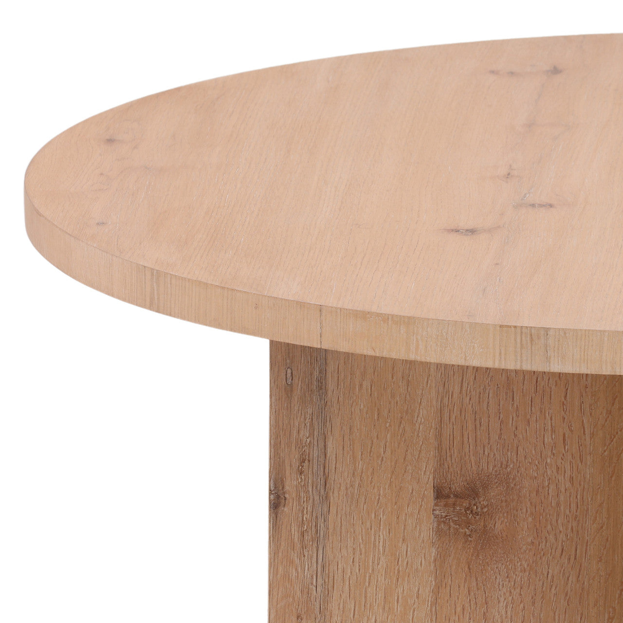 Pia 44.1" Round Light Natural Oak Wood Coffee Table