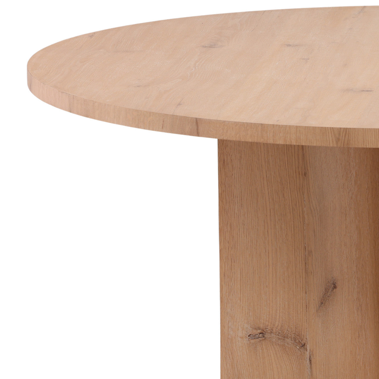 Pia 60" Round Light Natural Oak Wood Dining Table