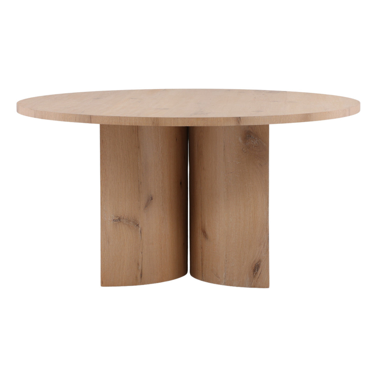 Pia 60" Round Light Natural Oak Wood Dining Table