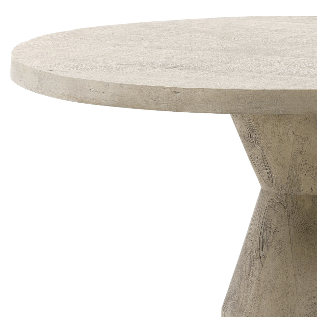 Medina 54" Round Gray Washed Mango Wood and Iron Dining Table