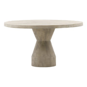 Medina 54" Round Gray Washed Mango Wood and Iron Dining Table