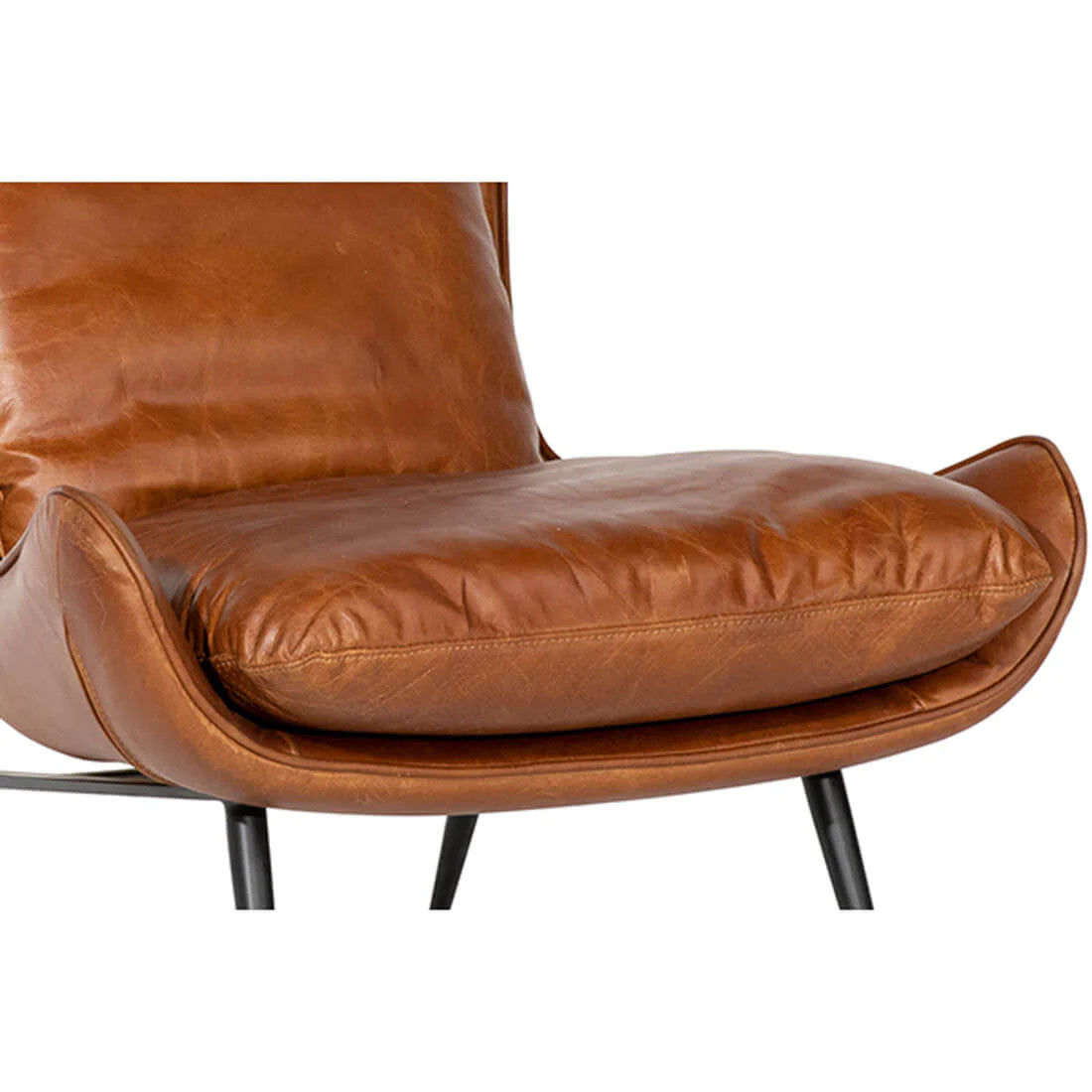 Marlyn Brown Leather Occasional Wingback Chair