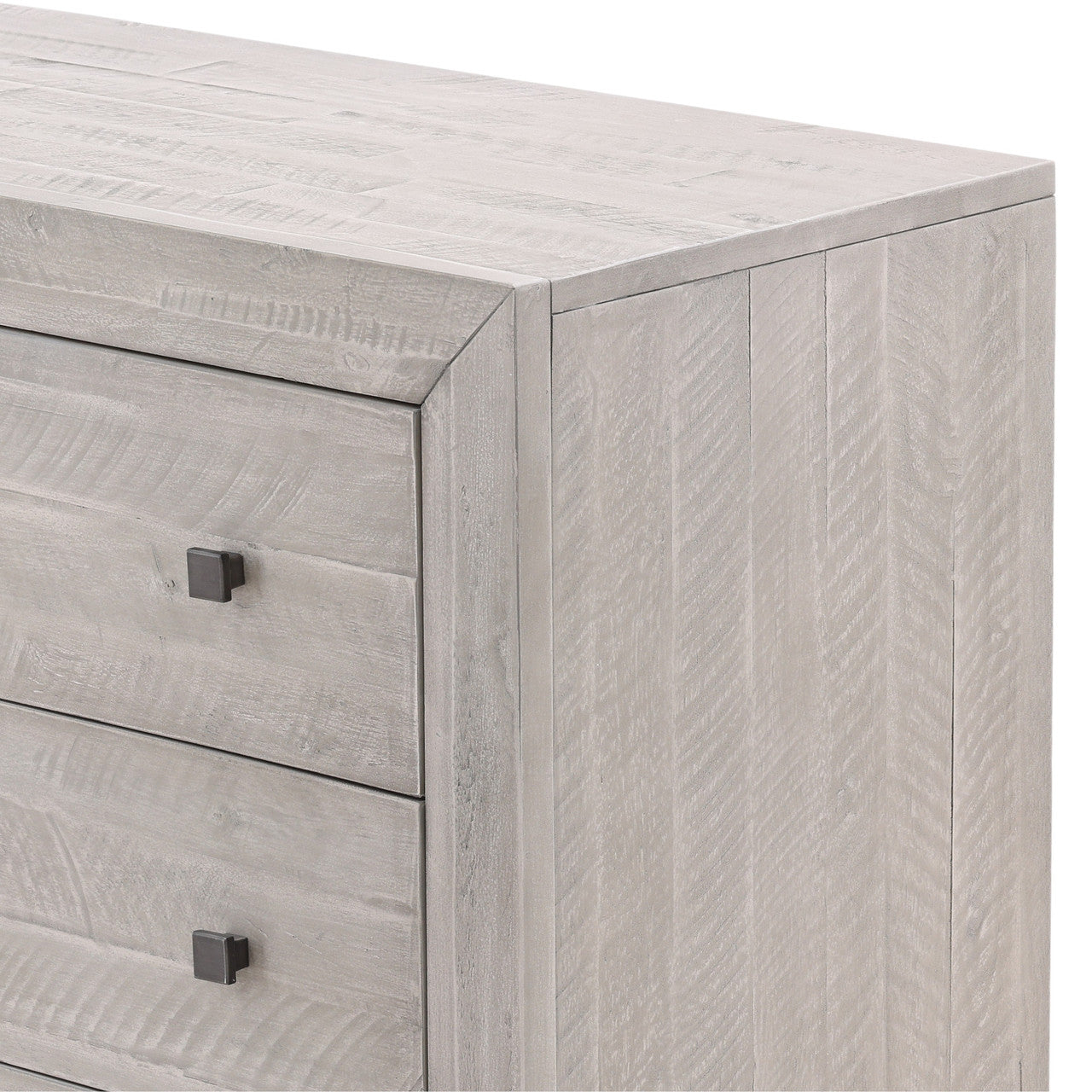 Andre Solid Acacia Wood 6 Drawer Double Dresser in Gray wash