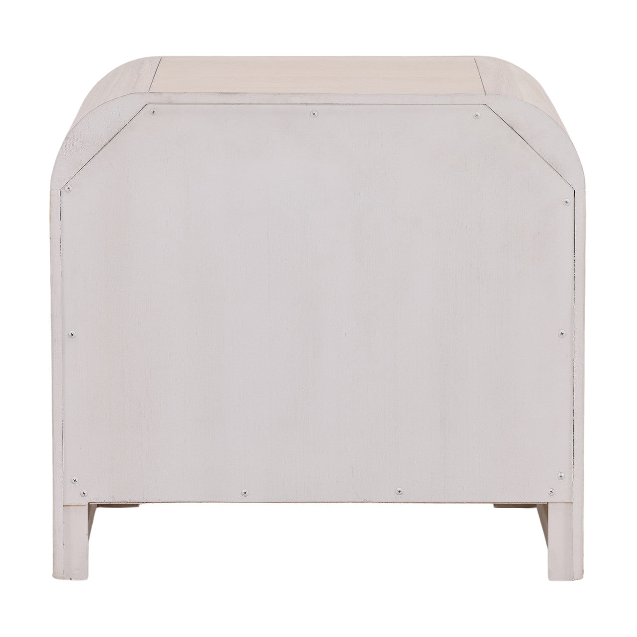 Santa Fe 2 Drawer Rubber Wood Nightstand in Bleached Oak Veneer with Black Metal Handles