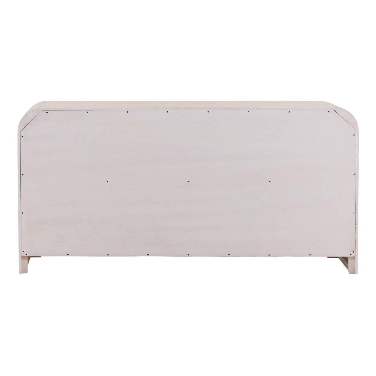 Santa Fe 6 Drawer Rubber Wood Double Dresser in Bleached Oak Veneer with Black Metal Handles