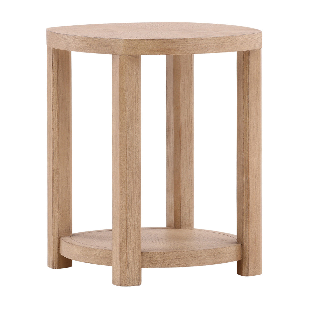 Cassie Pine Wood End Table Natural Oak Veneer