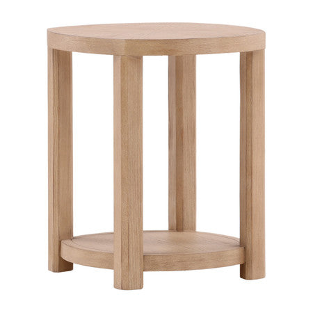 Cassie Pine Wood End Table Natural Oak Veneer