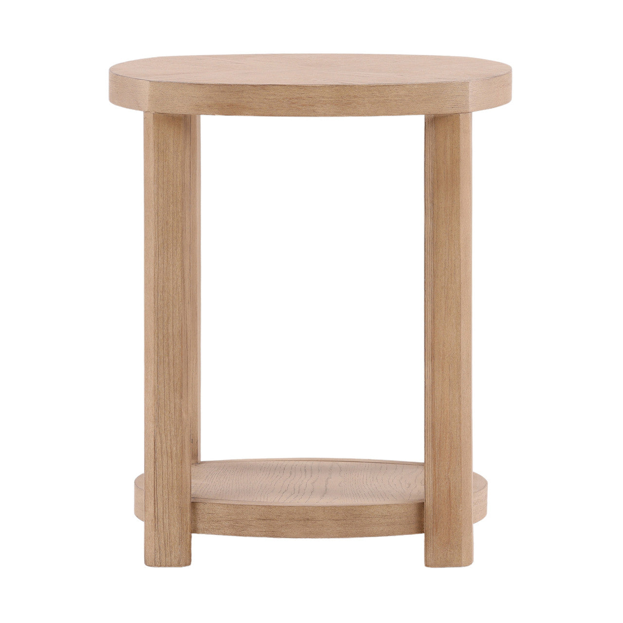 Cassie Pine Wood End Table Natural Oak Veneer