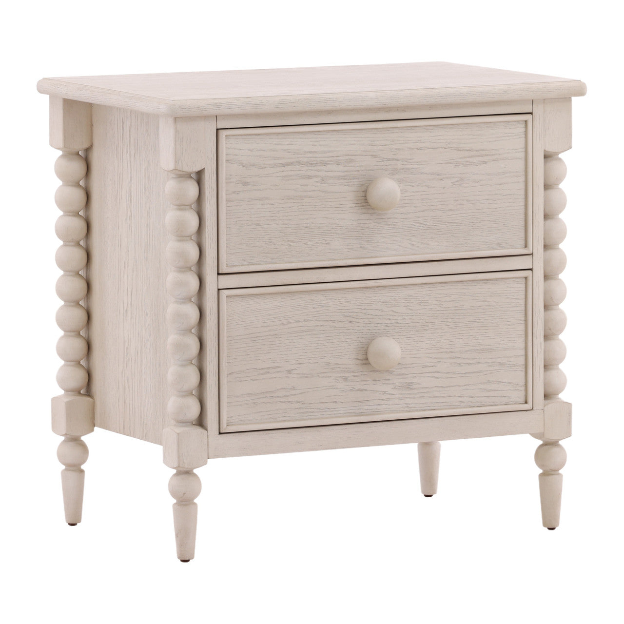 Ulti Rubberwood Nightstand In Whitewashed Oak