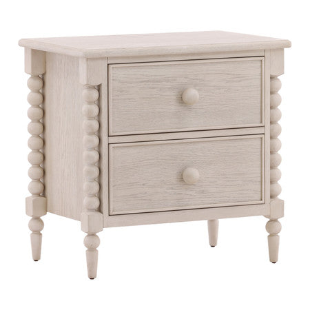 Ulti Rubberwood Nightstand In Whitewashed Oak