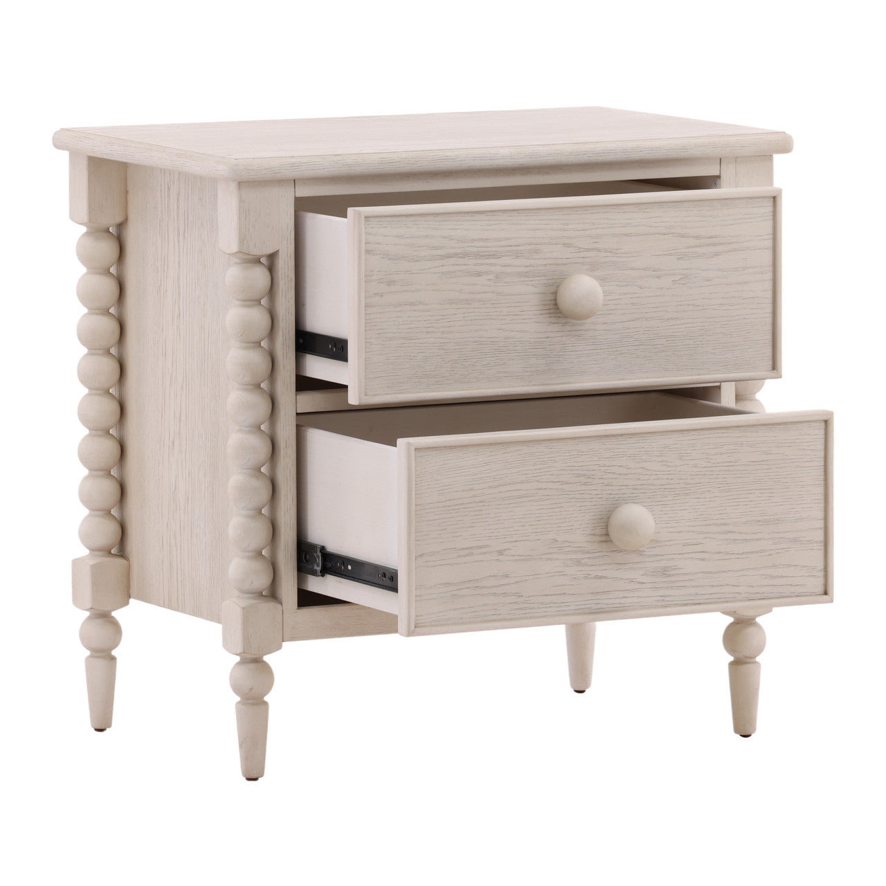 Ulti Rubberwood Nightstand In Whitewashed Oak