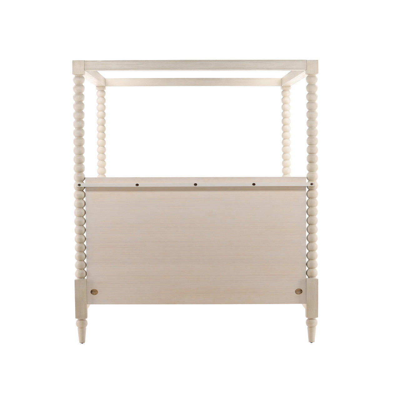 Ulti Rubberwood Eastern King Canopy Bed In Whitewashed Oak