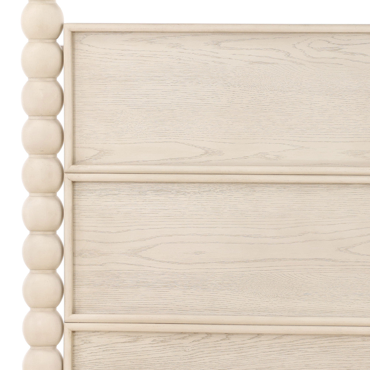 Ulti Rubberwood Queen Canopy Bed In Whitewashed Oak