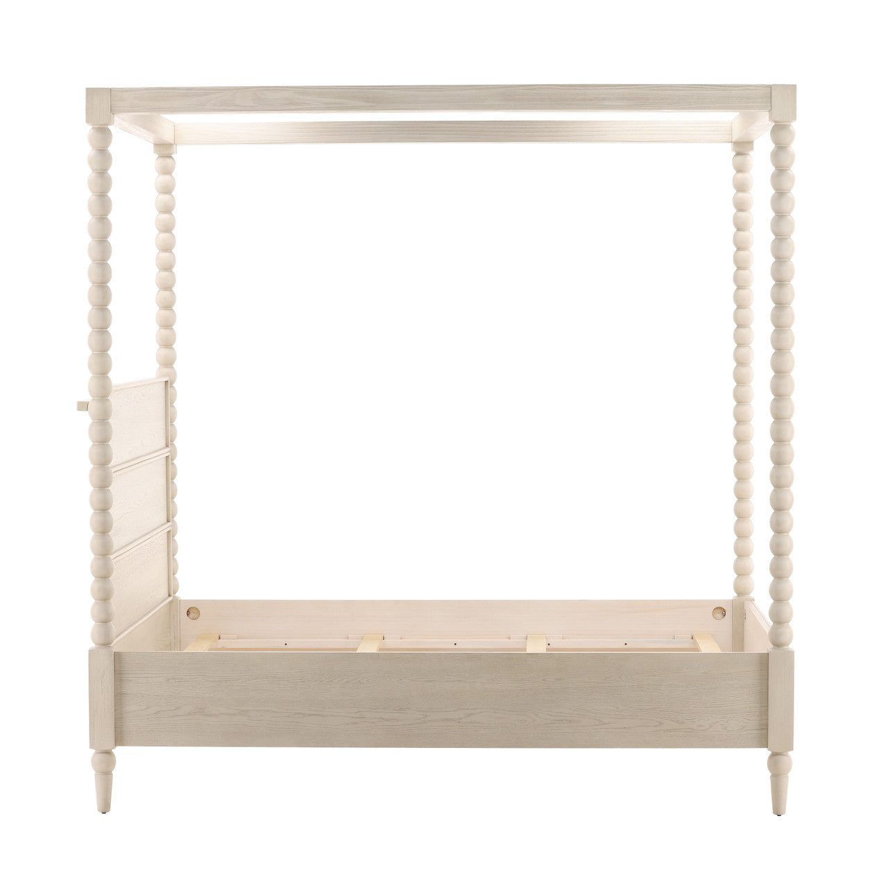 Ulti Rubberwood Queen Canopy Bed In Whitewashed Oak