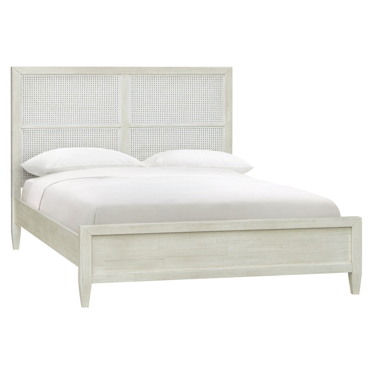 Delgado Reclaimed Acacia Wood Eastern King Bed in Whitewashed Finish