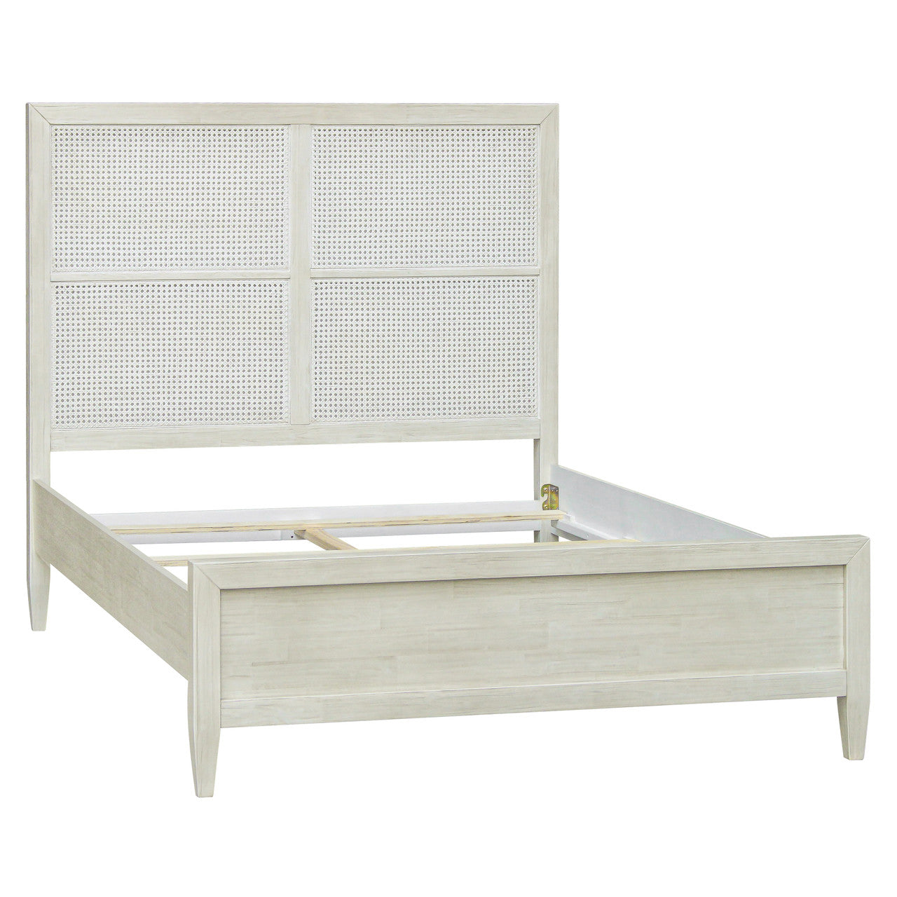 Delgado Reclaimed Acacia Wood Queen Bed in Whitewashed Finish