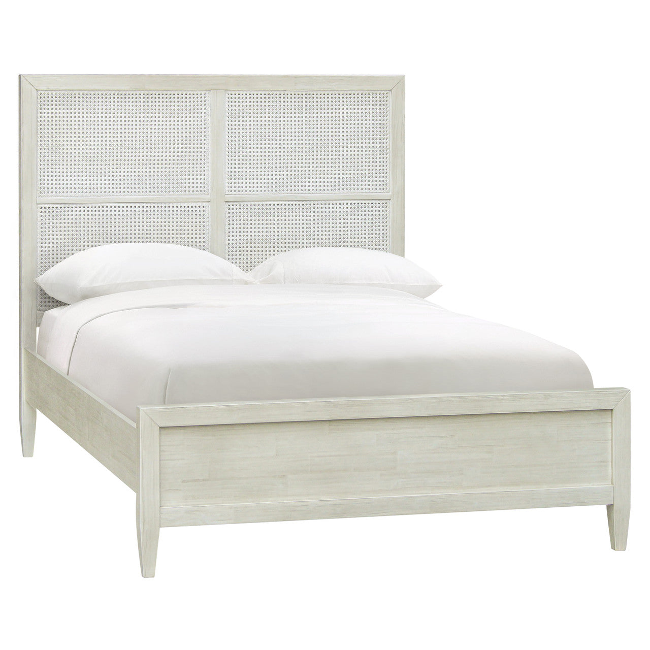 Delgado Reclaimed Acacia Wood Queen Bed in Whitewashed Finish