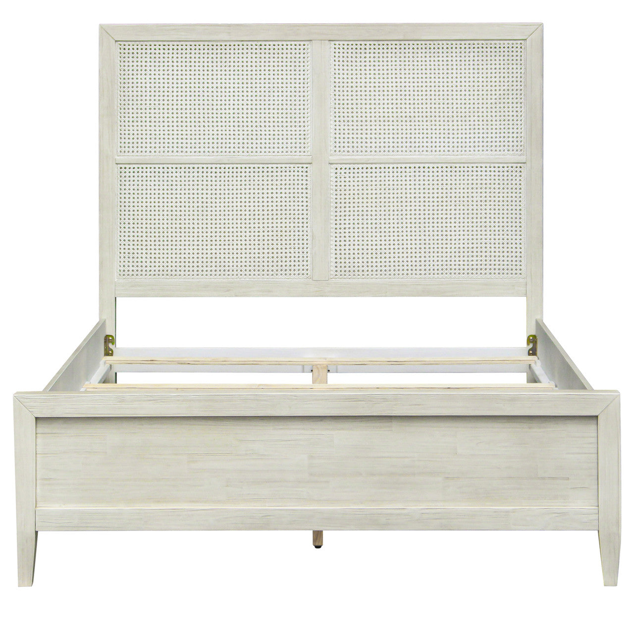 Delgado Reclaimed Acacia Wood Queen Bed in Whitewashed Finish