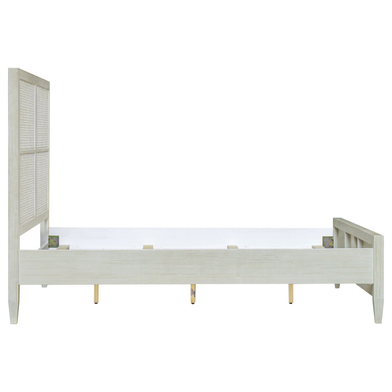 Delgado Reclaimed Acacia Wood Queen Bed in Whitewashed Finish