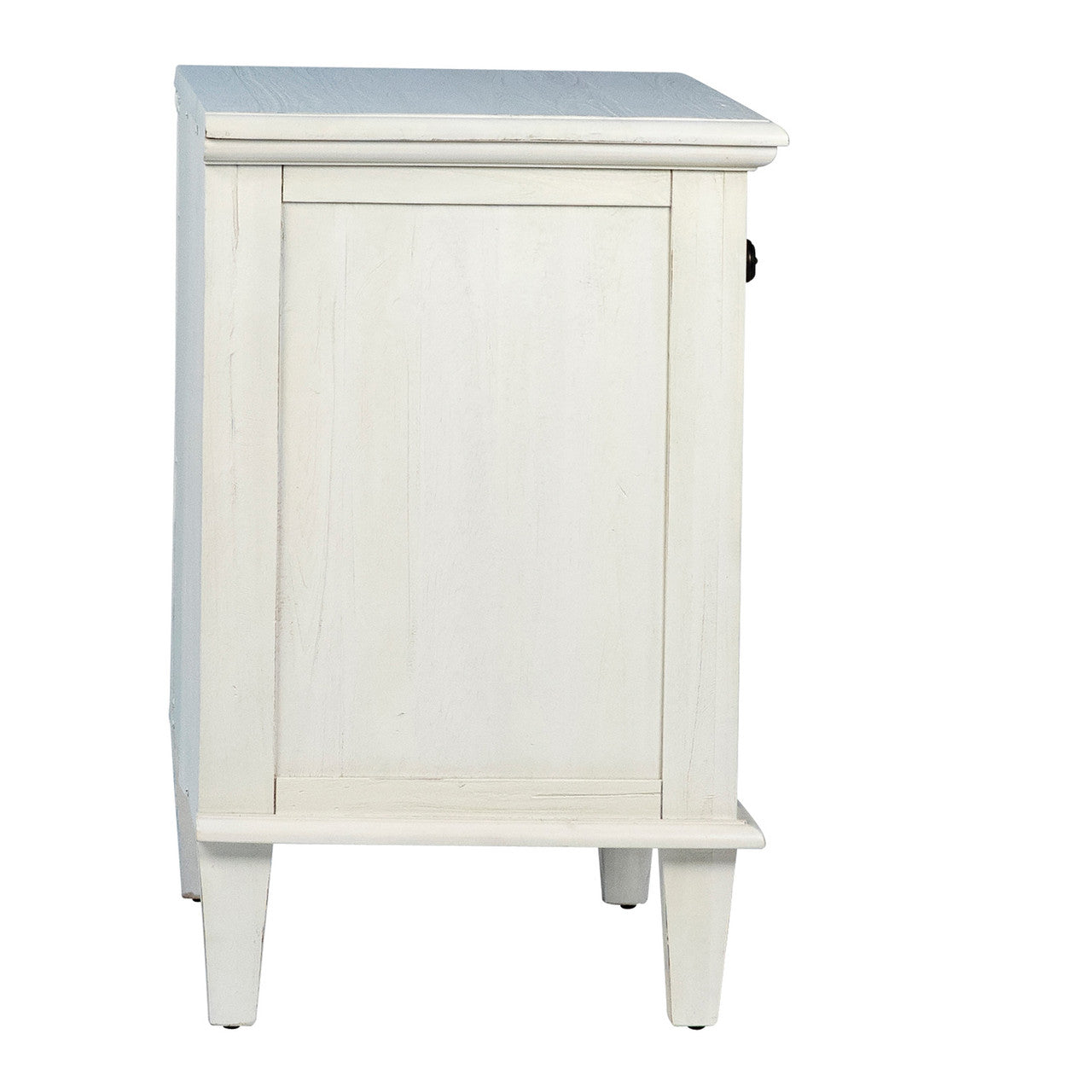 Delgado  Reclaimed Acacia Wood Nightstand With 3 Drawers in Whitewashed Finish