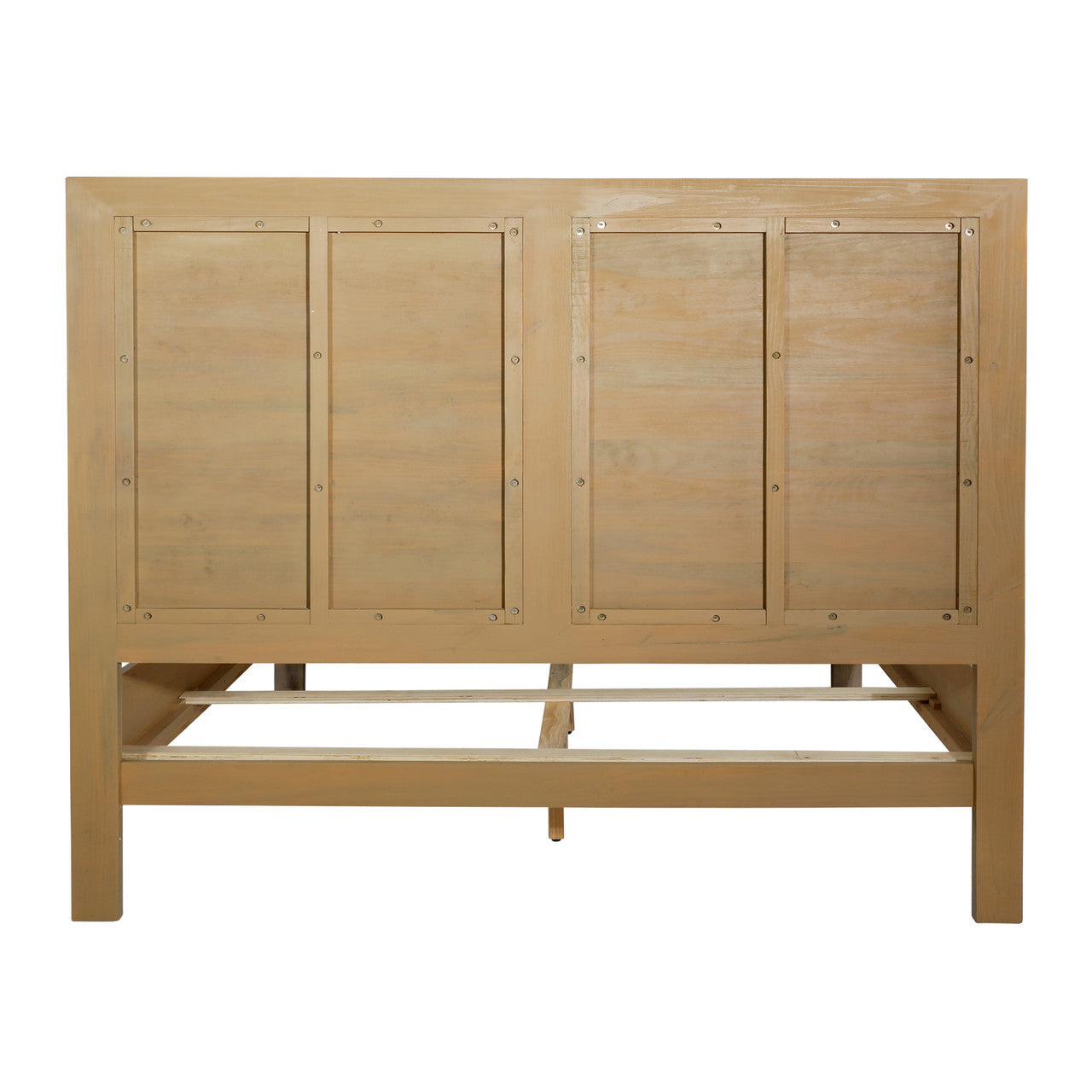 Niva Solid Pine Wood Eastern King Bed in Light Warm Wash Finish