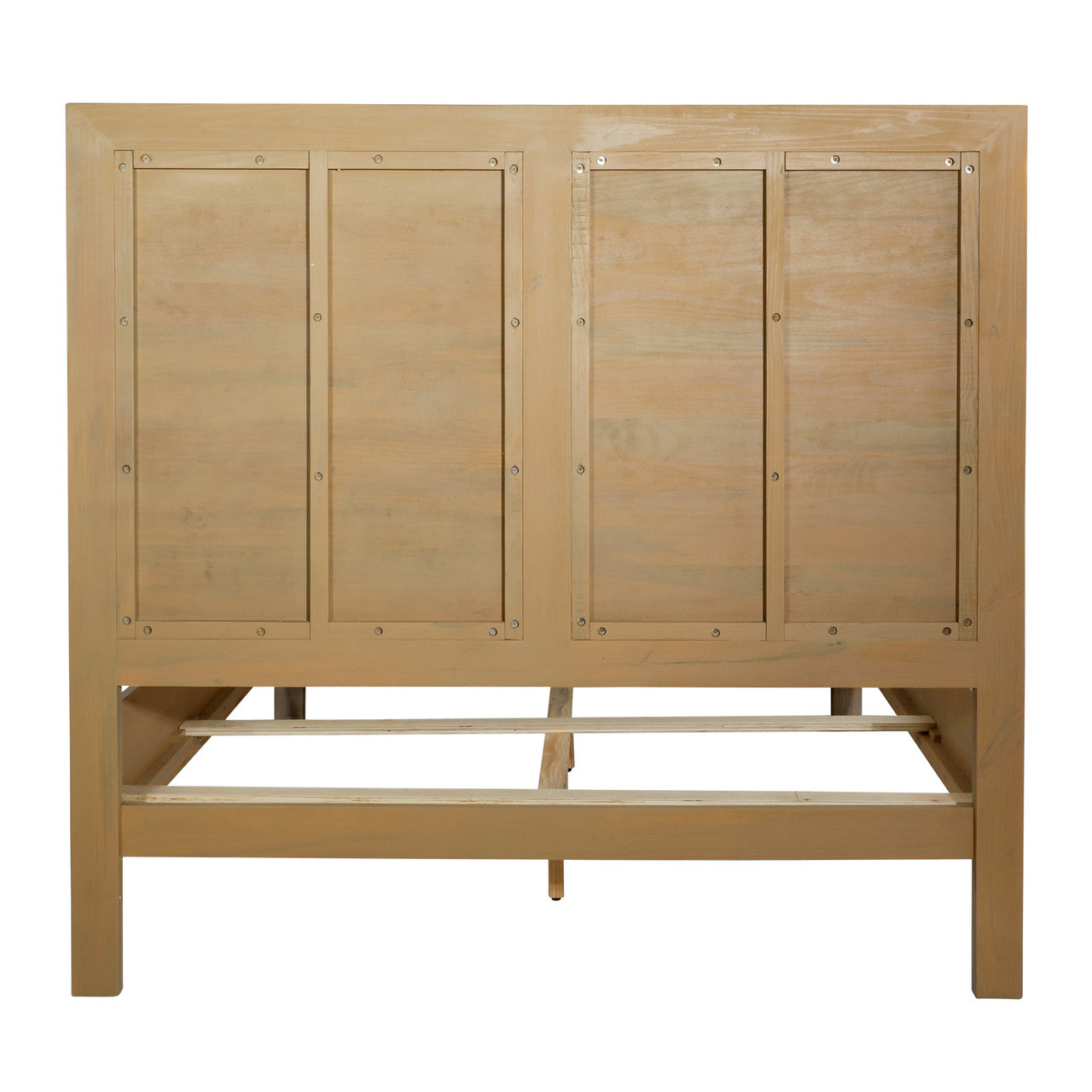 Niva Solid Pine Wood Queen Bed in Light Warm Wash Finish