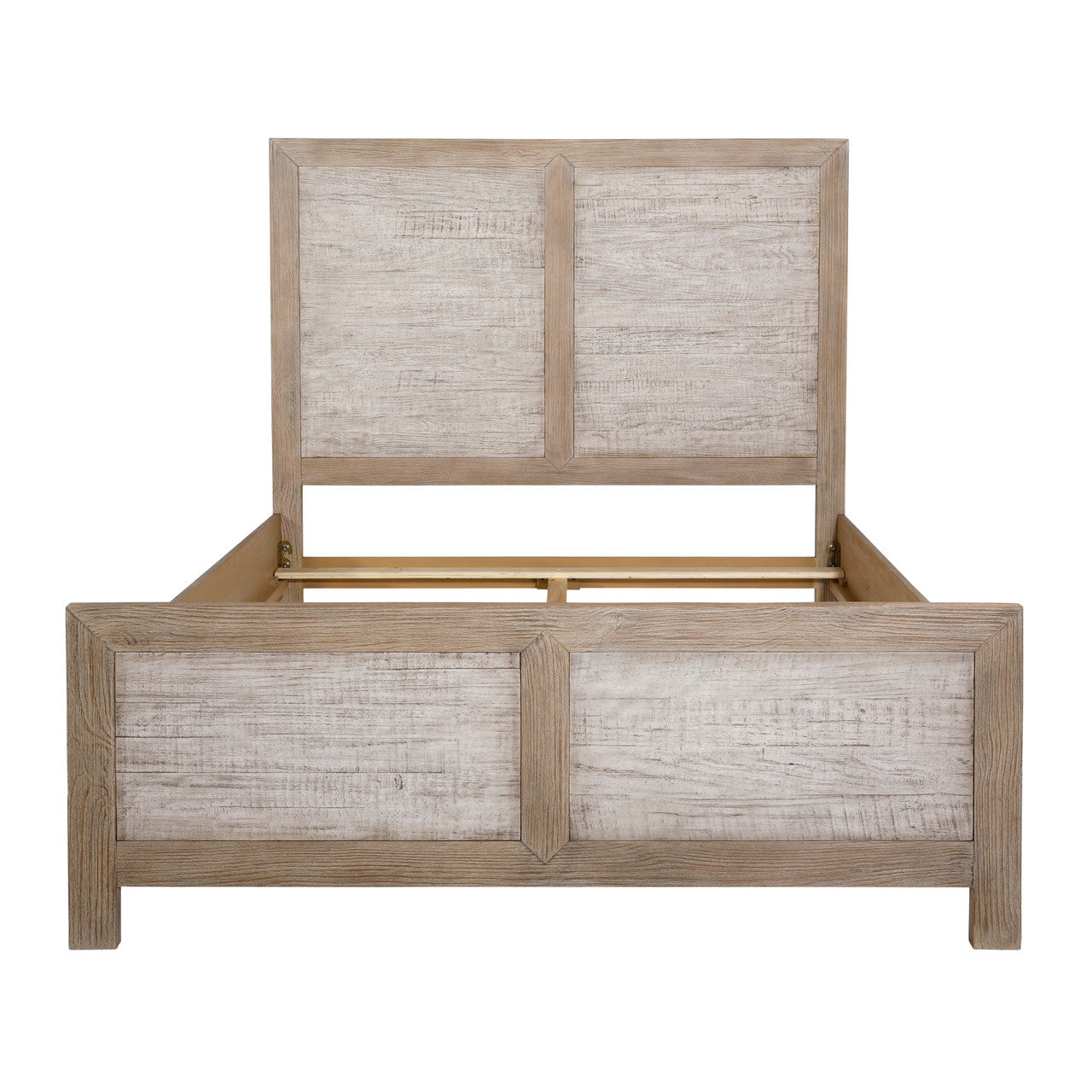 Niva Solid Pine Wood Queen Bed in Light Warm Wash Finish