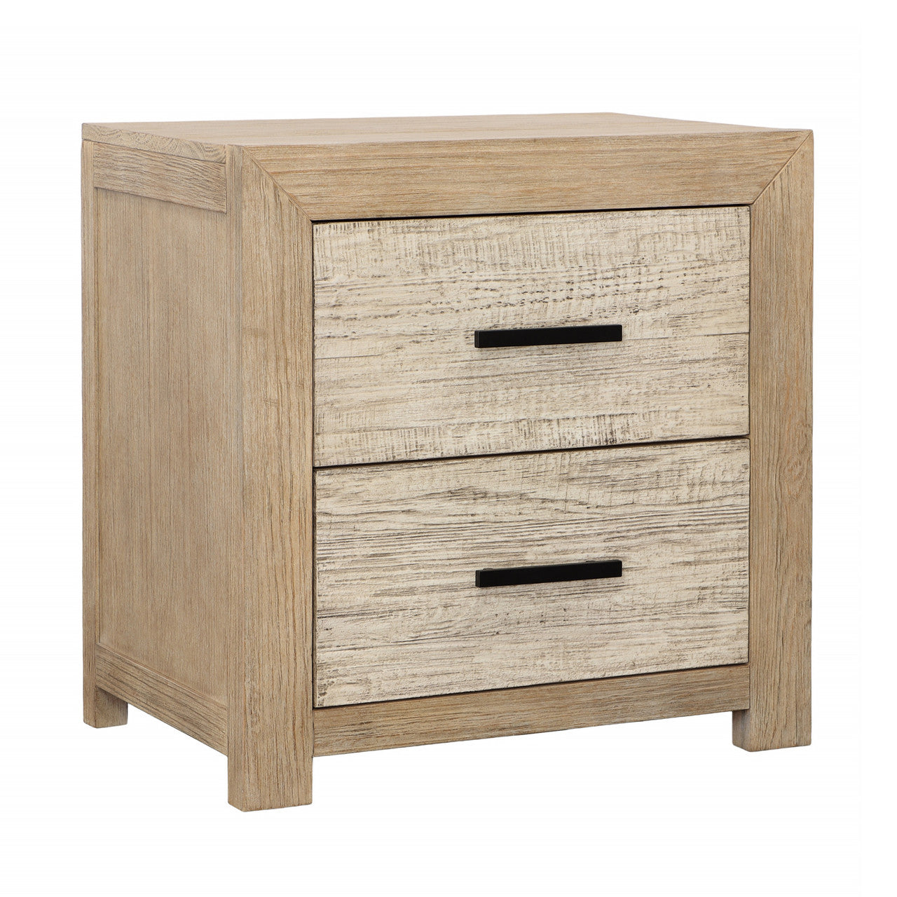 Niva Solid Pine Wood Nightstand in Light Warm Wash Finish